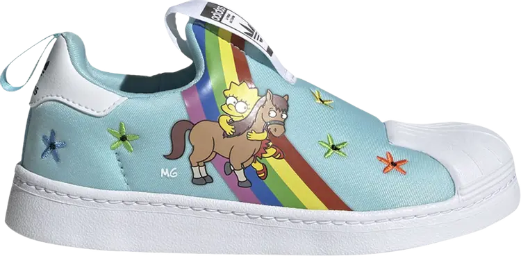 

Кроссовки Adidas The Simpsons x Superstar 360 J 'Lisa and Her Pony', бирюзовый