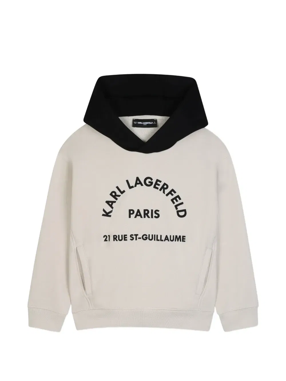 Худи с логотипом Karl Lagerfeld Kids, бежевый