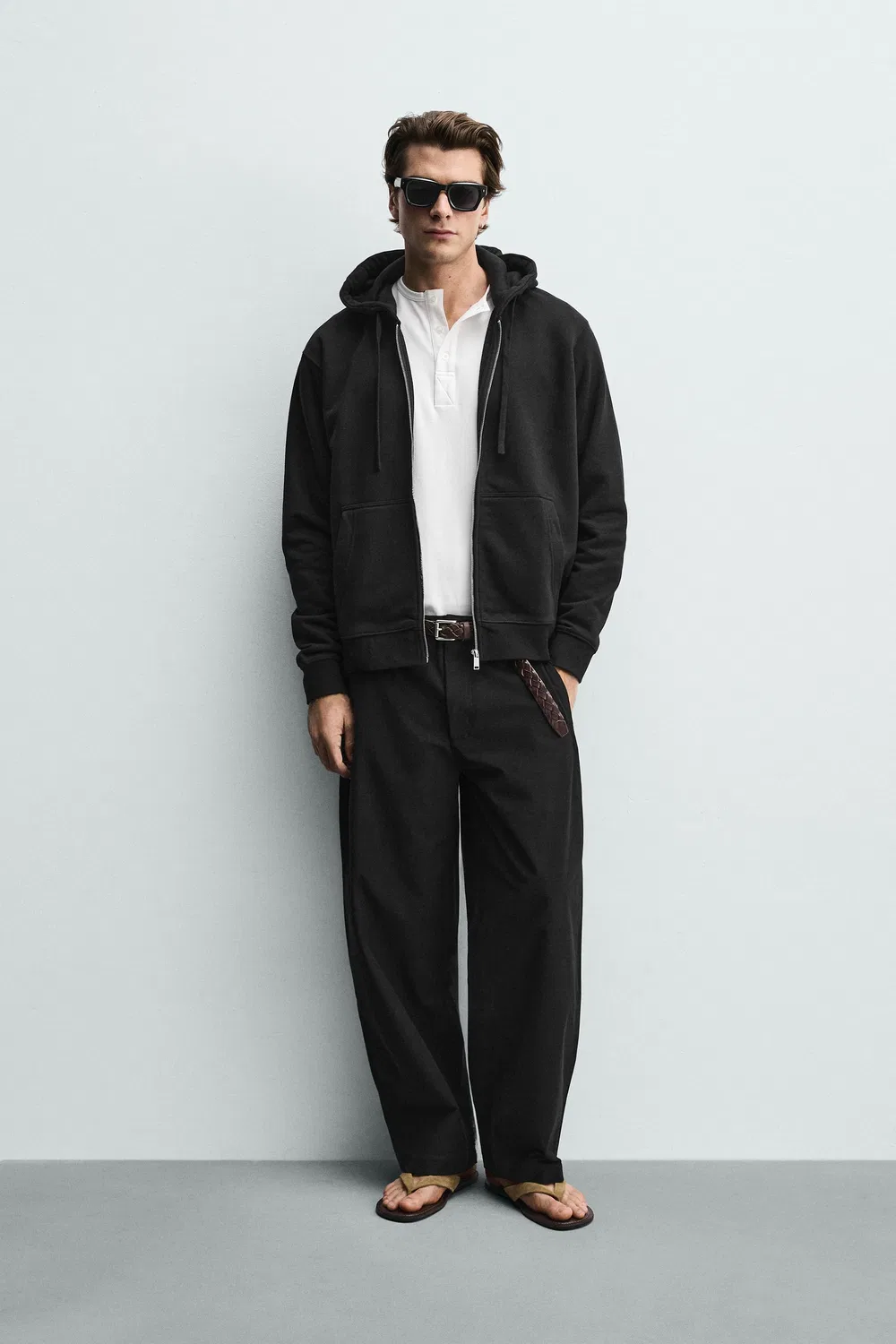 Толстовка свободного кроя на молнии ZARA, Black