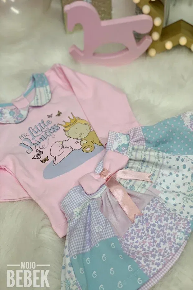 Детский комплект для девочек хлопковый Princess Skirt Set Aziz Bebe, Pink — фото 2