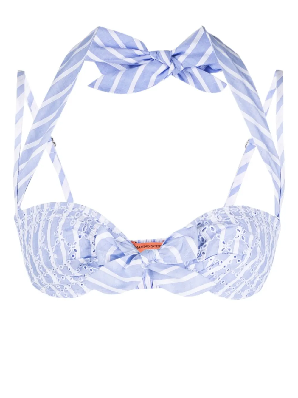 

Топ бикини с английской вышивкой Ermanno Scervino, синий