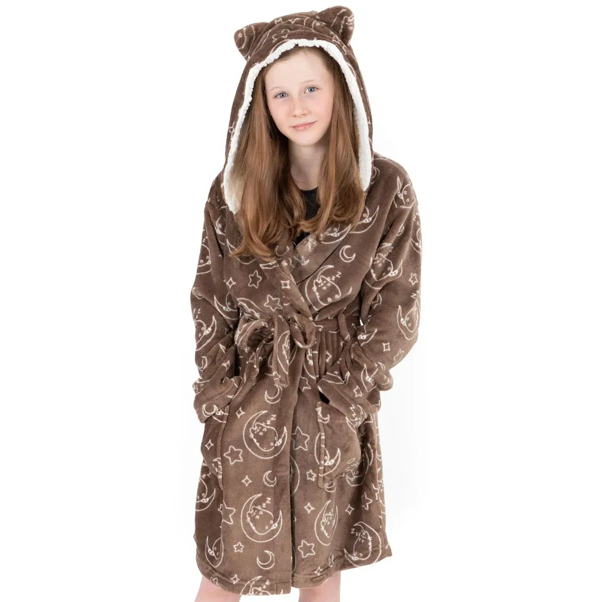 Детский халат для девочек The cat bathrobe Pusheen, Brown