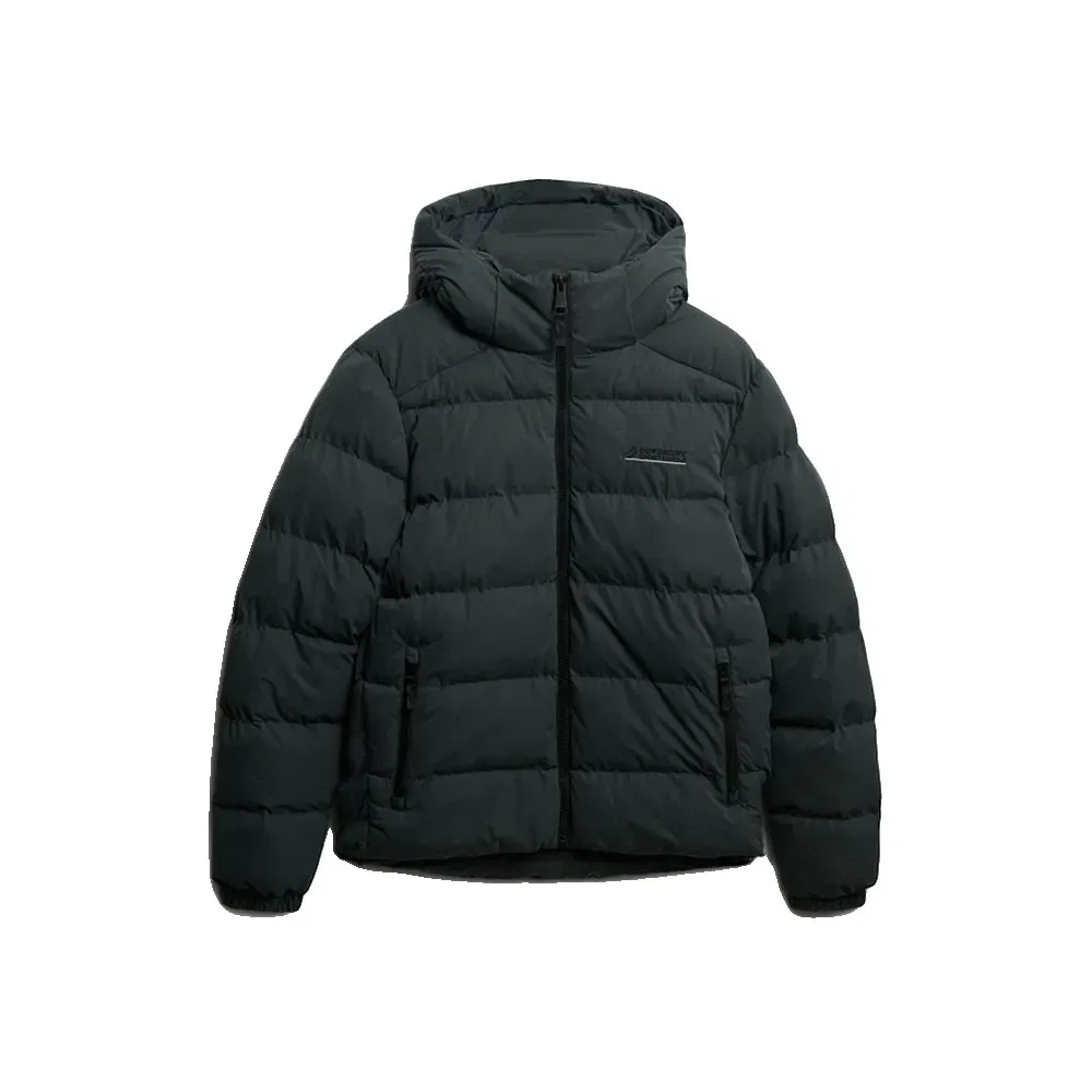 Мужская куртка-пуховик из микрофибры с капюшоном Superdry, Green — фото 2