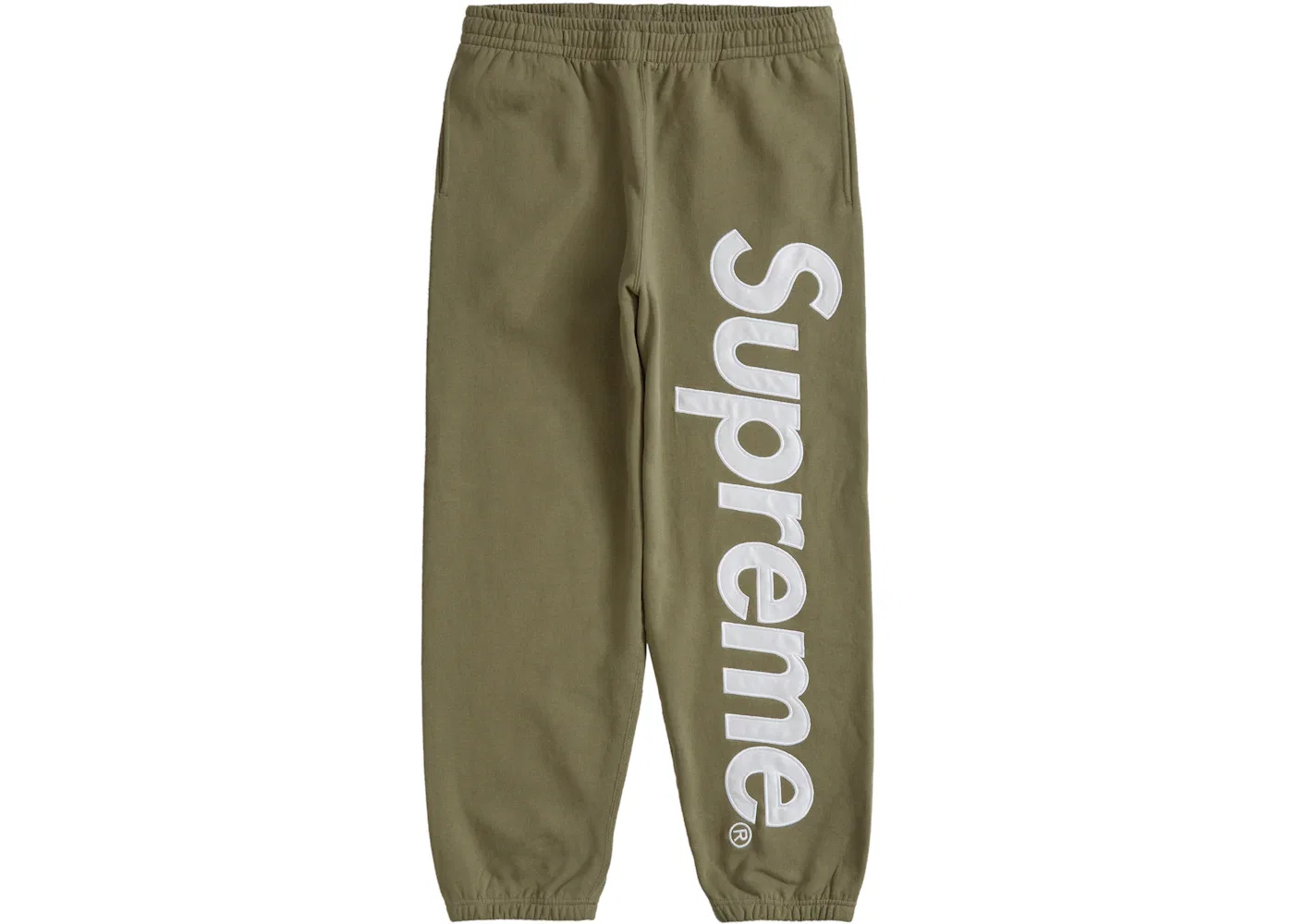 Мужские спортивные штаны сатиновые с аппликацией Supreme Sweatpant (FW23), Light Olive