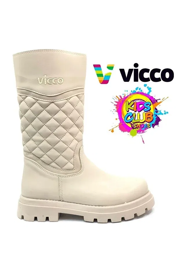Детские ботинки для девочек без шнуровки Vicco, Beige