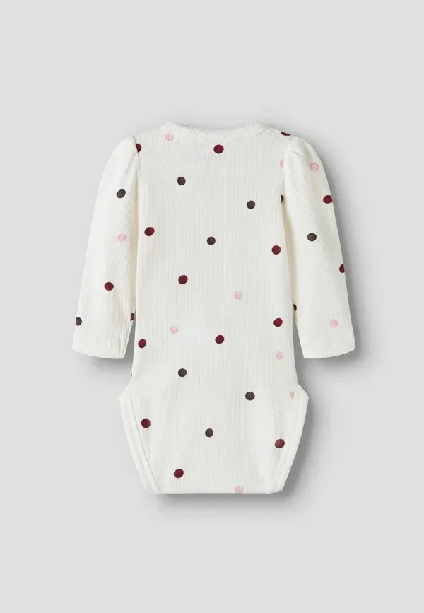 Боди с длинным рукавом в горошек Nbfnutti ls body noos Name It, Antique White, белый — фото 2