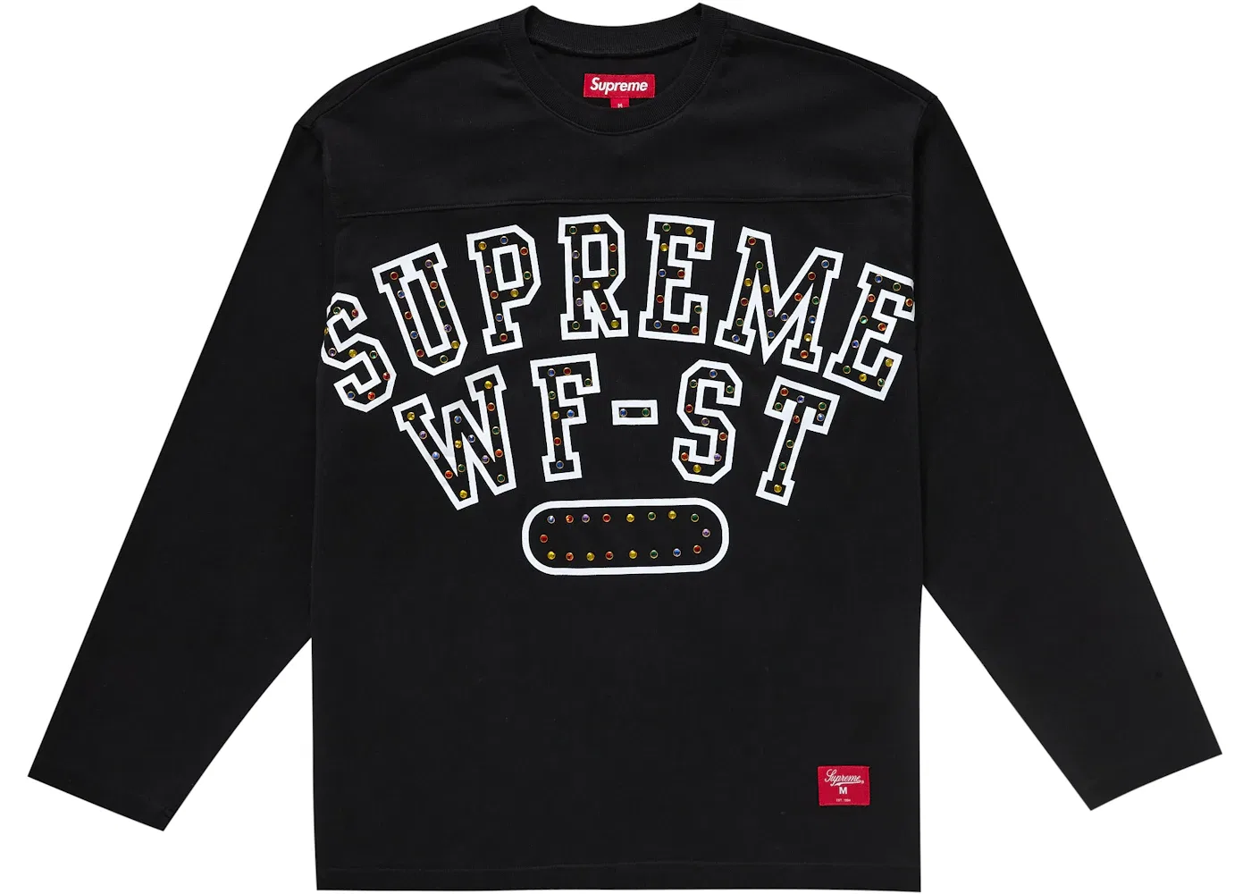 Мужская футболка с длинным рукавом Supreme Athletic Studded L/S Top, Black