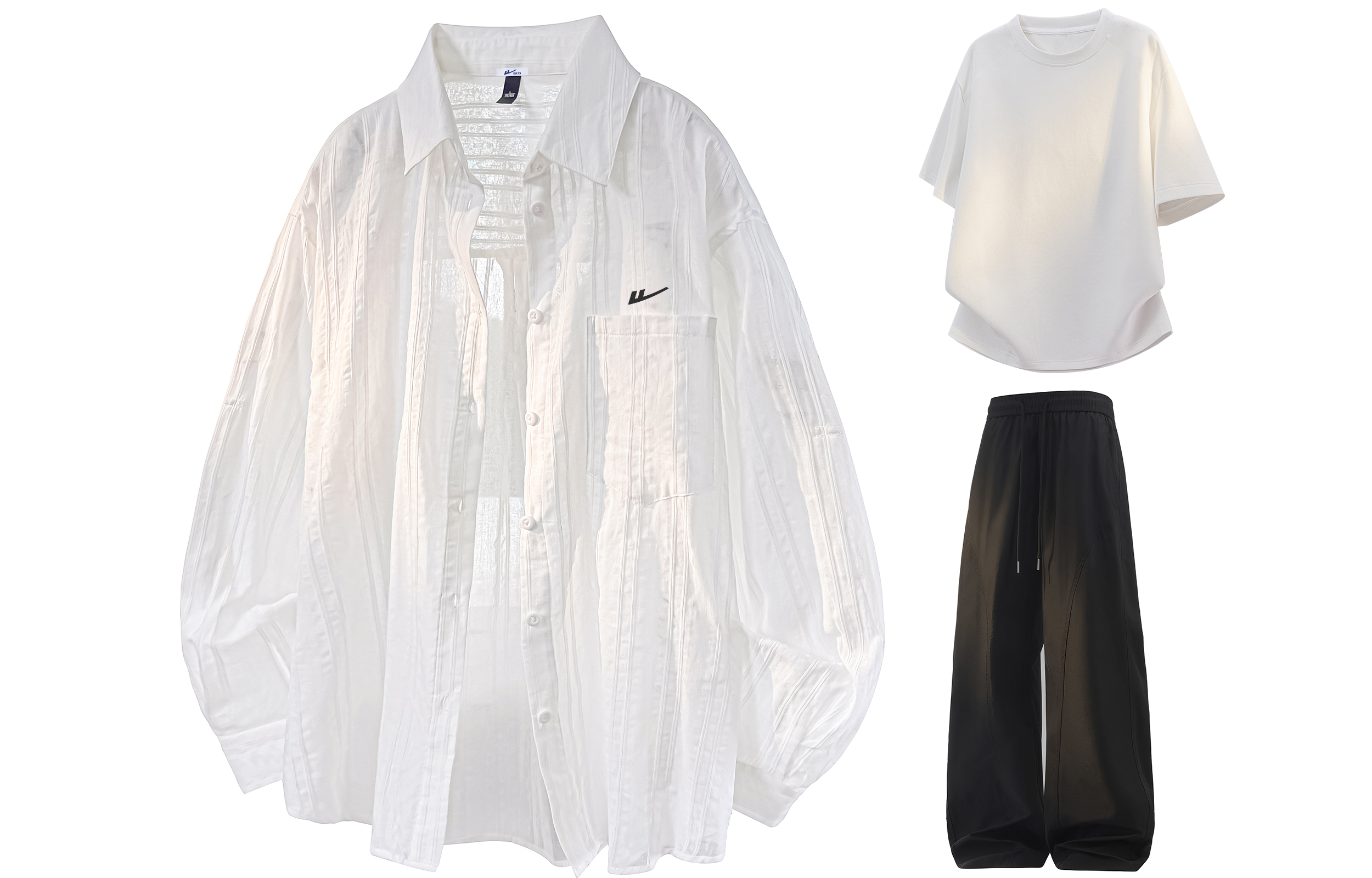 

Повседневный костюм для женщин с лацканом Moderate WARRIOR, белый+белый+черный[free diy badge]