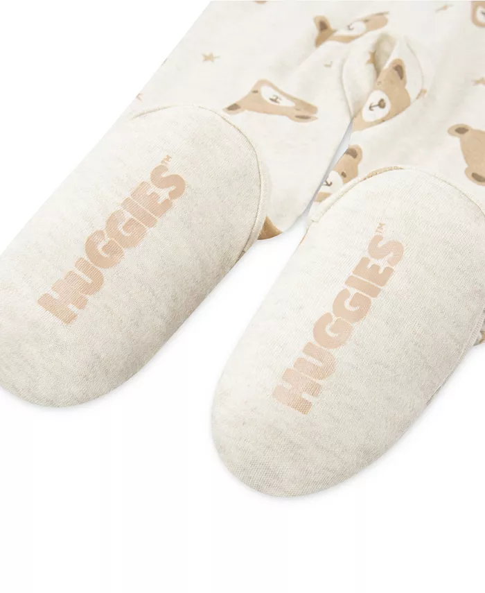 Детский комбинезон с принтом для мальчиков с закрытыми ножками Huggies, загар/бежевый — фото 3