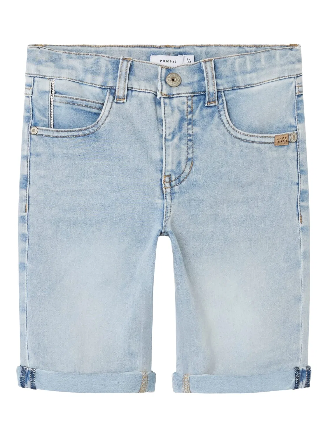 Шорты джинсовые, light blue bleached denim, Name it
