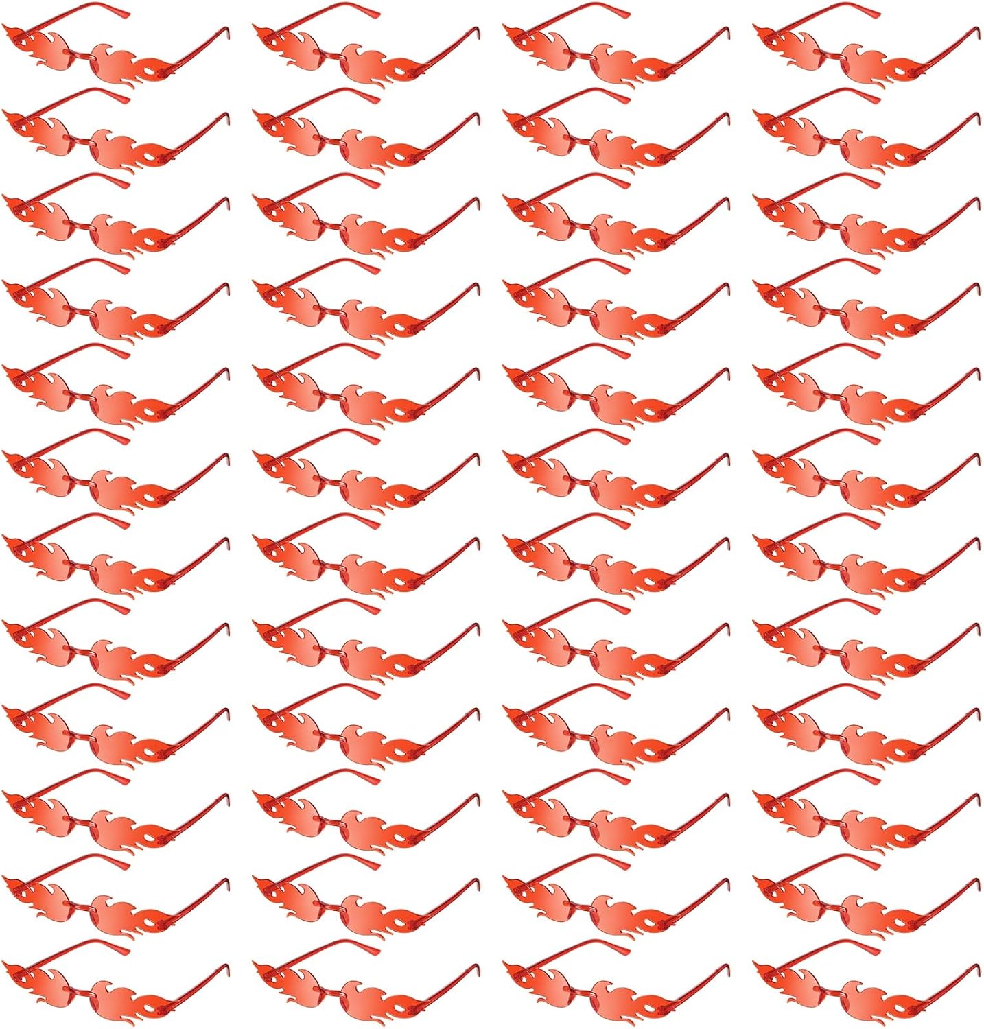 

EBOOT 48 пар солнцезащитных очков «Огненное пламя», безободковые очки с рисунком пламени, оригинальные солнцезащитные очки для женщин и мужчин, для свадьбы, дня рождения, вечеринки, Red