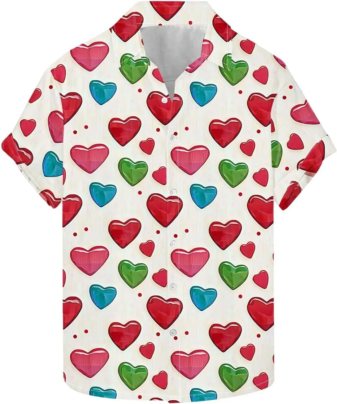 

Мужская футболка с принтом в виде сердца на лацкане, короткий рукав