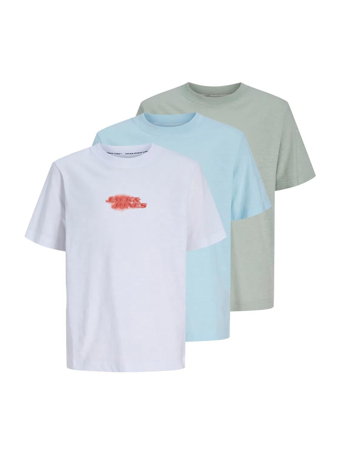 Футболка 'JCOFusion' Jack & Jones Junior, Light Blue/Green/White