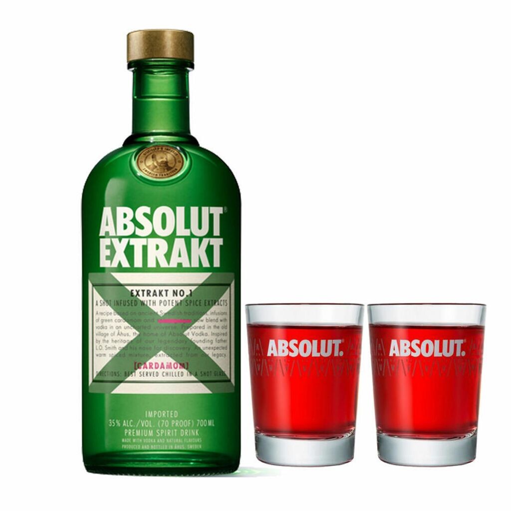 

Набор Absolut Vodka Extract с 2 рюмками, Шведская премиальная водка, Экстракт кардамона, спирт, шот, алкоголь, бутылка, 35%, 700 мл