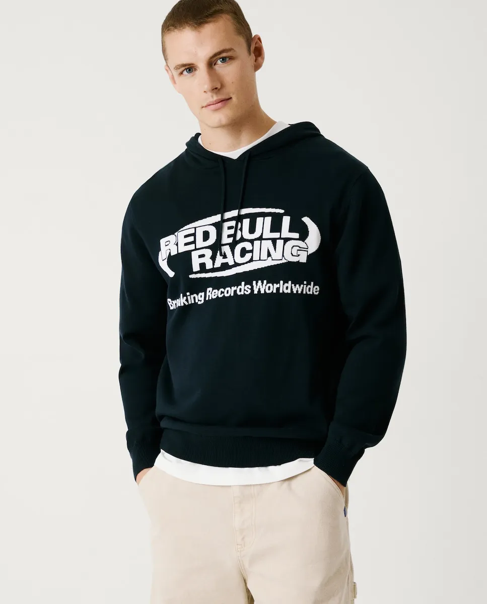 

Мужской свитер с регулируемым капюшоном и вышитым логотипом Pepe Jeans, тёмно-синий