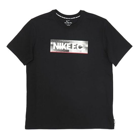

Футболка Nike F.C. Logo Printing Soccer/Football Sports Round Neck Short Sleeve Black DH7445-010