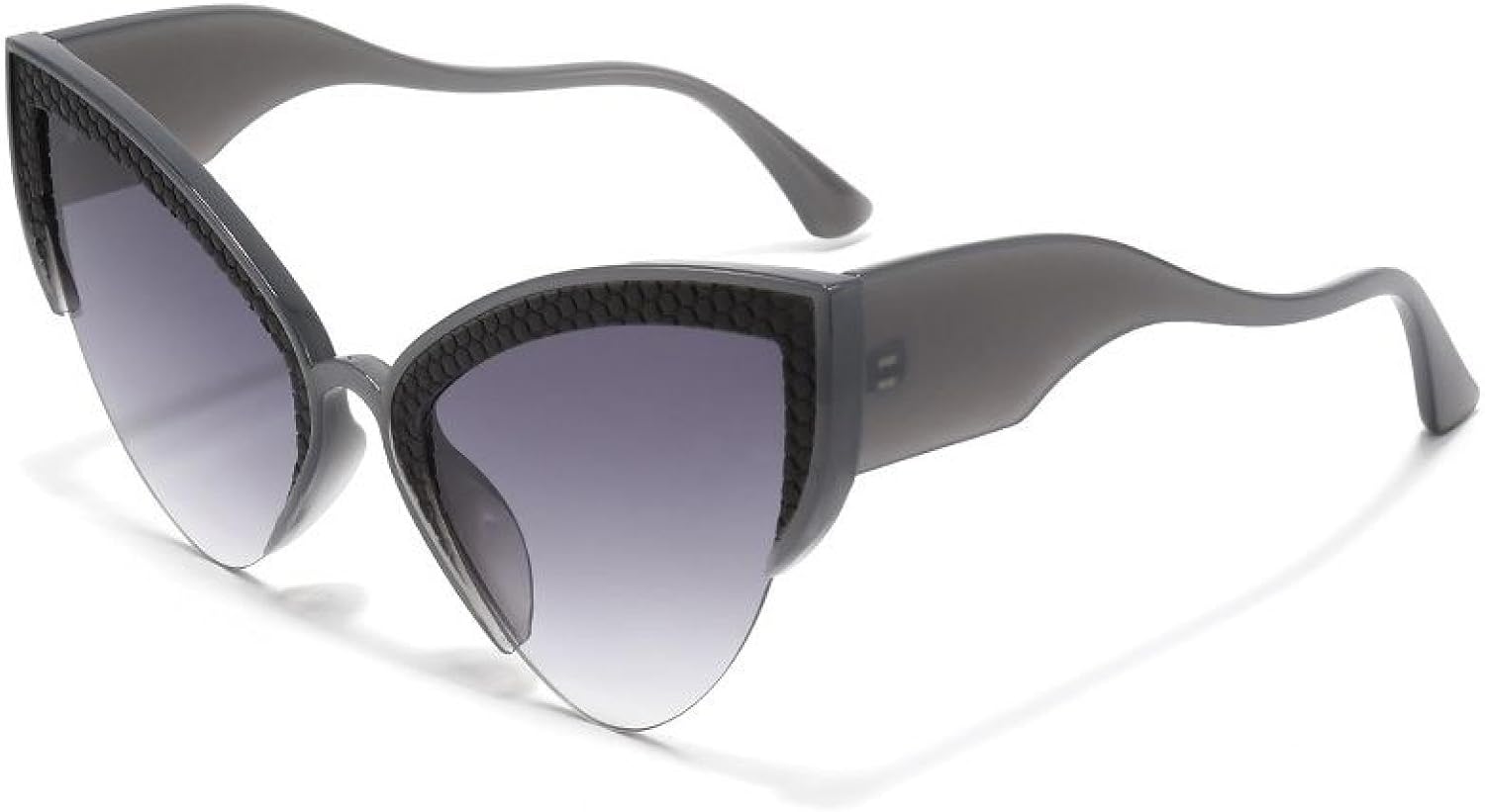 

Сексуальные овальные солнцезащитные очки «кошачий глаз» для женщин, роскошные, стильные, полуободковые, для занятий спортом на открытом воздухе, велоспорта, защита от УФ-излучения UV400 TVTBBVV, Doublegray