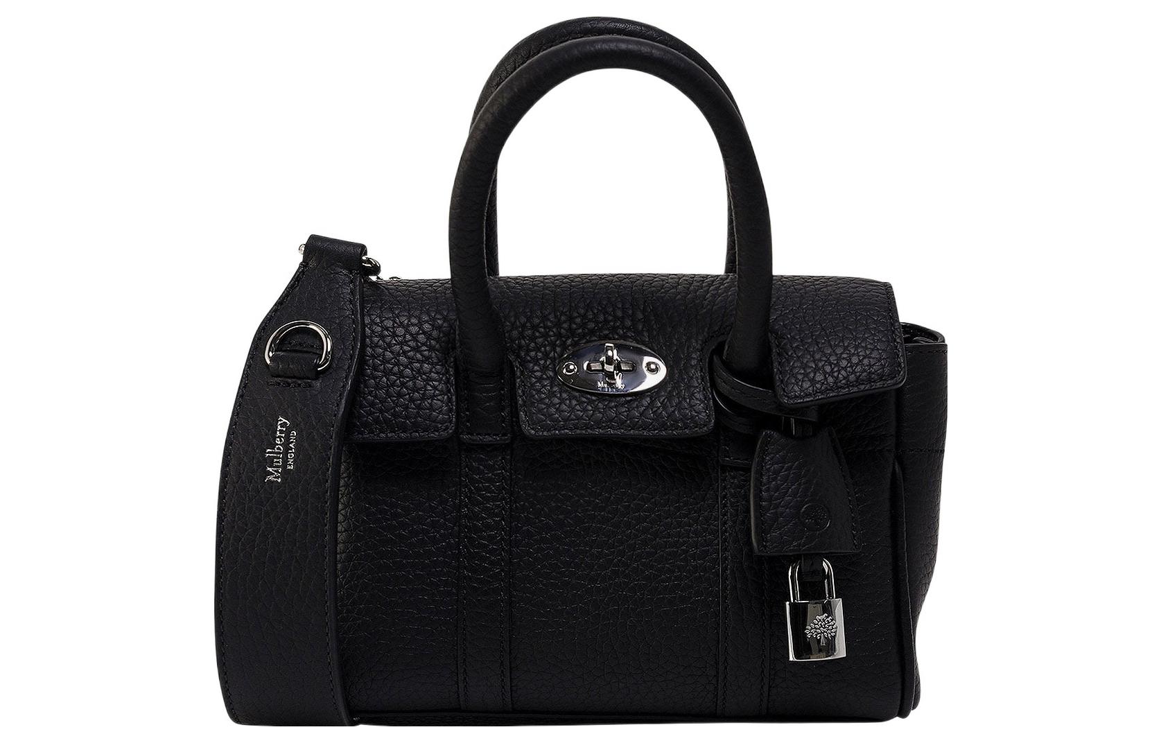 

Mulberry Кожаная женская сумка через плечо черного цвета One Shoulder