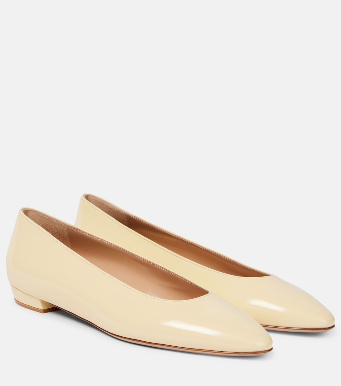 Балетки Amelia 15 из кожи Gianvito Rossi, кремовый