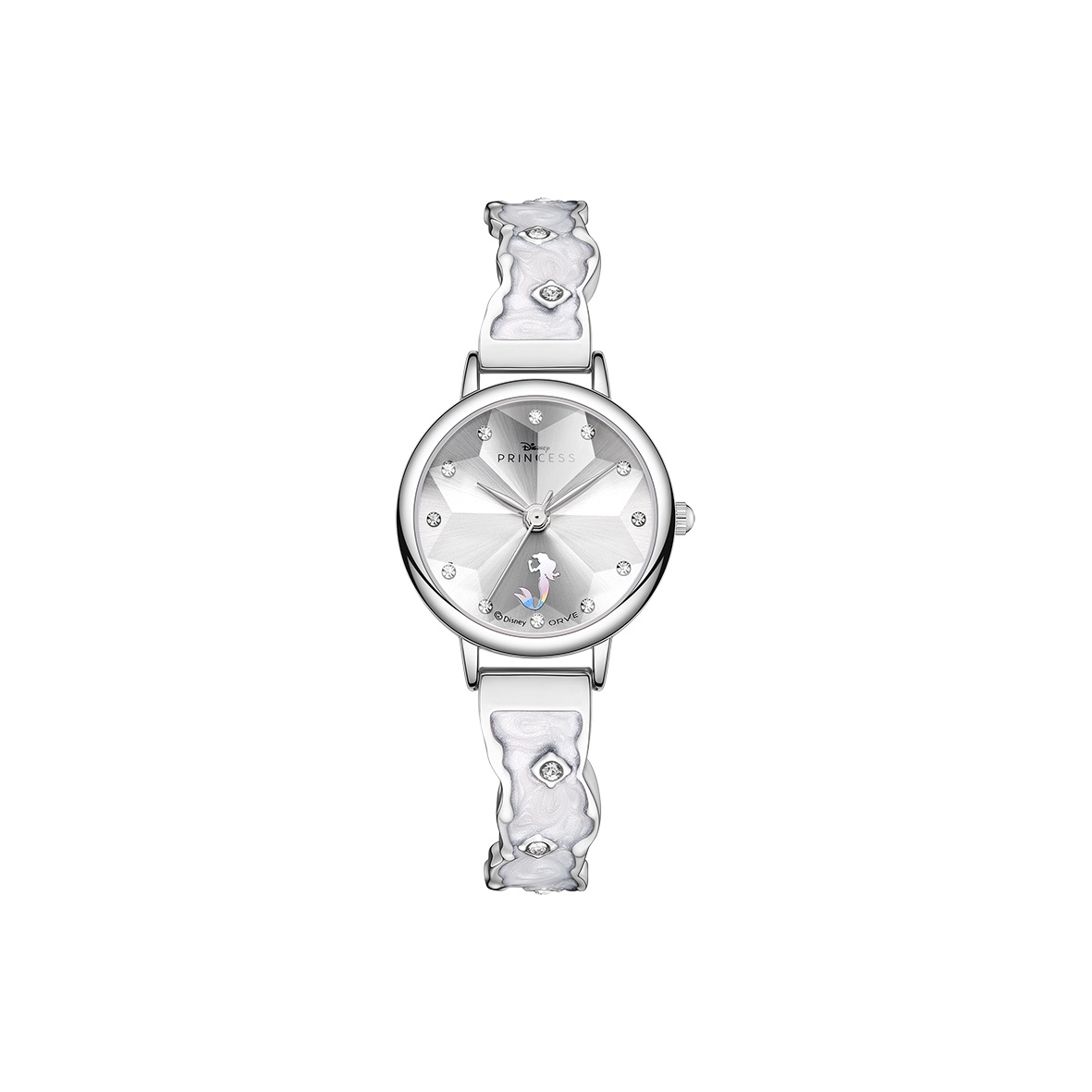 

Disney Часы Princess Iridescent, Collection, кварцевый механизм, ремешок из сплава, женские, серебристый циферблат