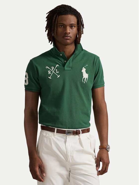 

Поло custom slim fit 710978082001 Polo Ralph Lauren, зеленый