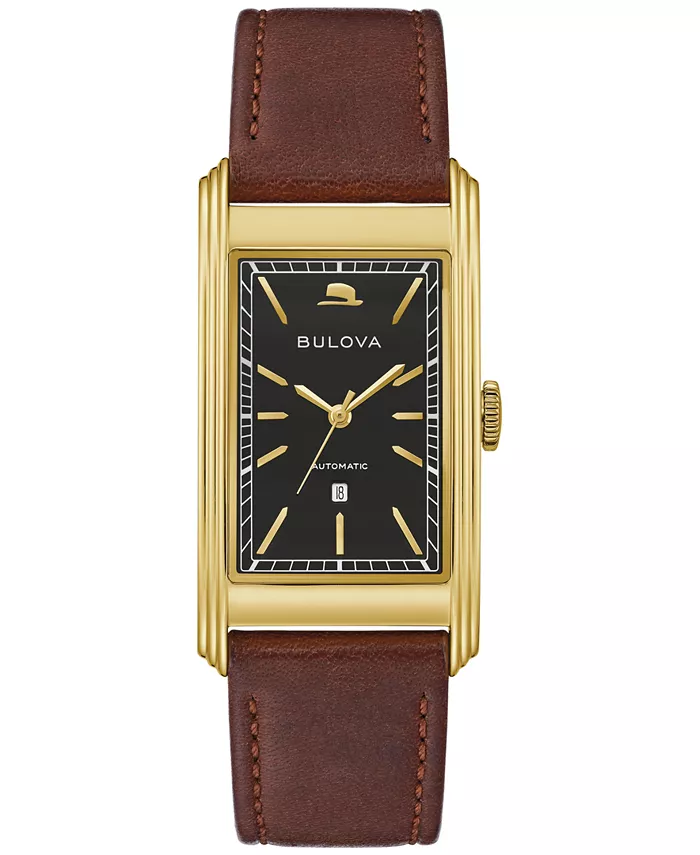 

Мужские автоматические часы Frank Sinatra Chairman of the Board с коричневым кожаным ремешком, 26 мм Bulova