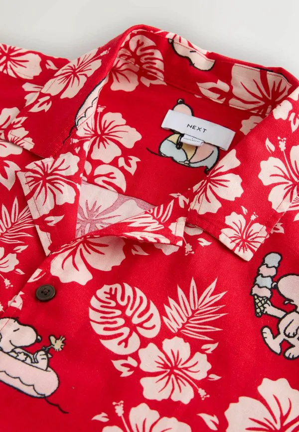 Рубашка с коротким рукавом и принтом, прямого кроя Next, Red Snoopy Hawaii — фото 2
