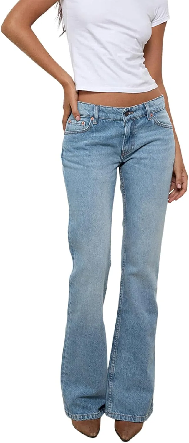 

Женские джинсы Low Waist с молнией и пуговицей ensswliz