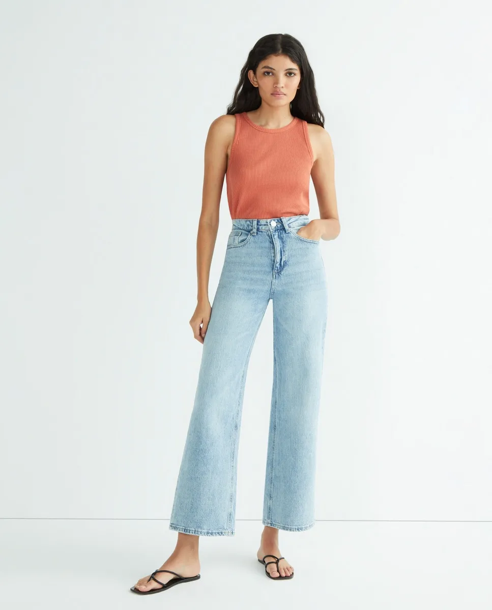

Женские прямые джинсы с высокой талией Vero Moda, голубой