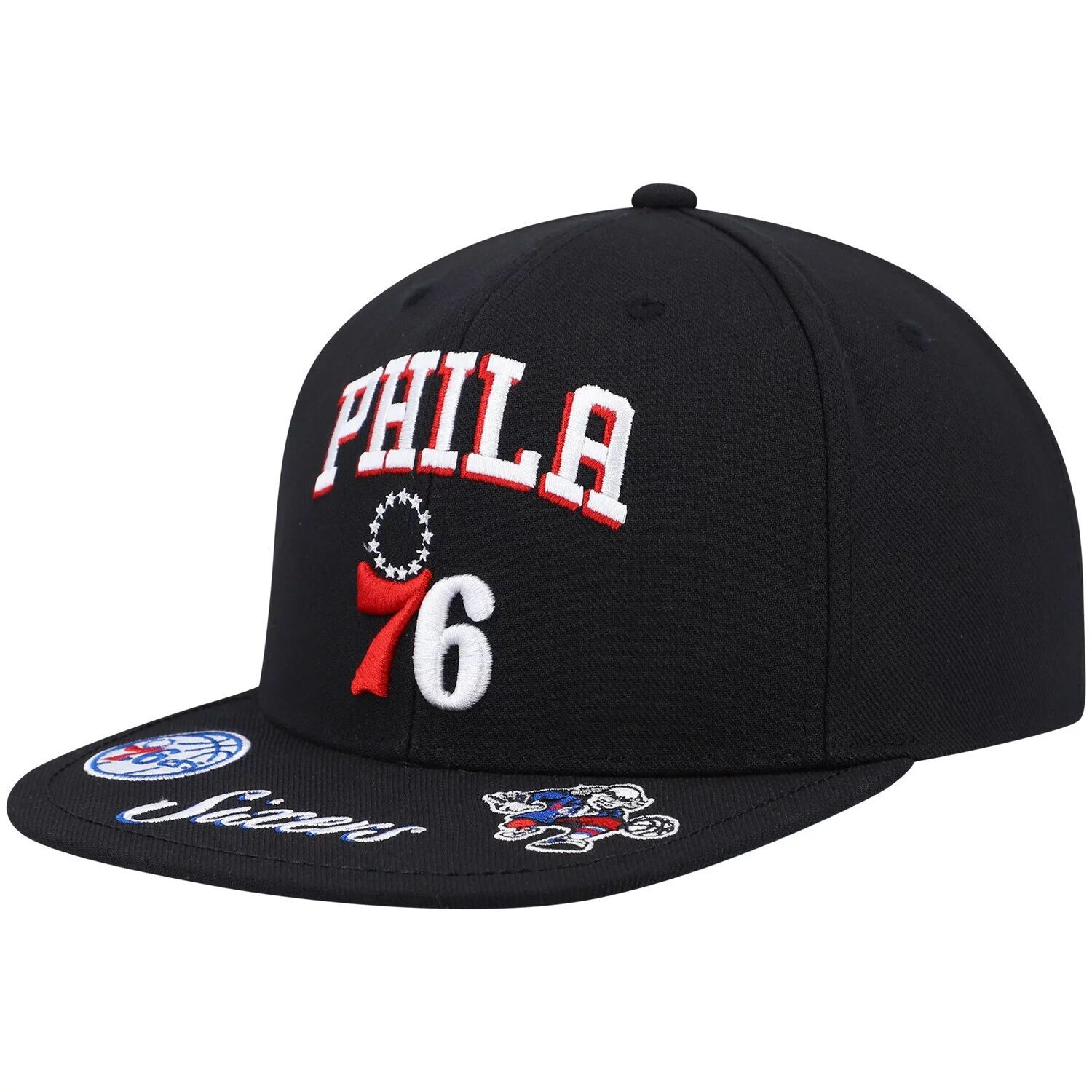 

Мужская черная кепка Snapback Mitchell & Ness Philadelphia 76ers с загрузкой спереди