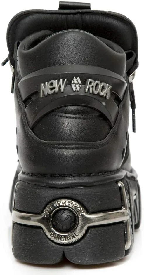 

Ботинки на щиколотку New Rock Tower M-106-VS1 для мужчин, металлический черный веганская кожа, готический панк-рок