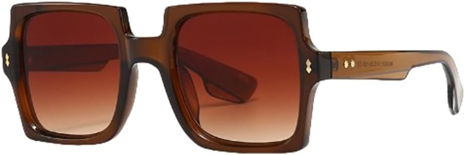 

Большие ретро-солнцезащитные очки для женщин с заклепками, в стиле панк, градиентные, с защитой от УФ-излучения UV400, модные мужские солнцезащитные очки большого размера HVTVTLA, C2 Tea