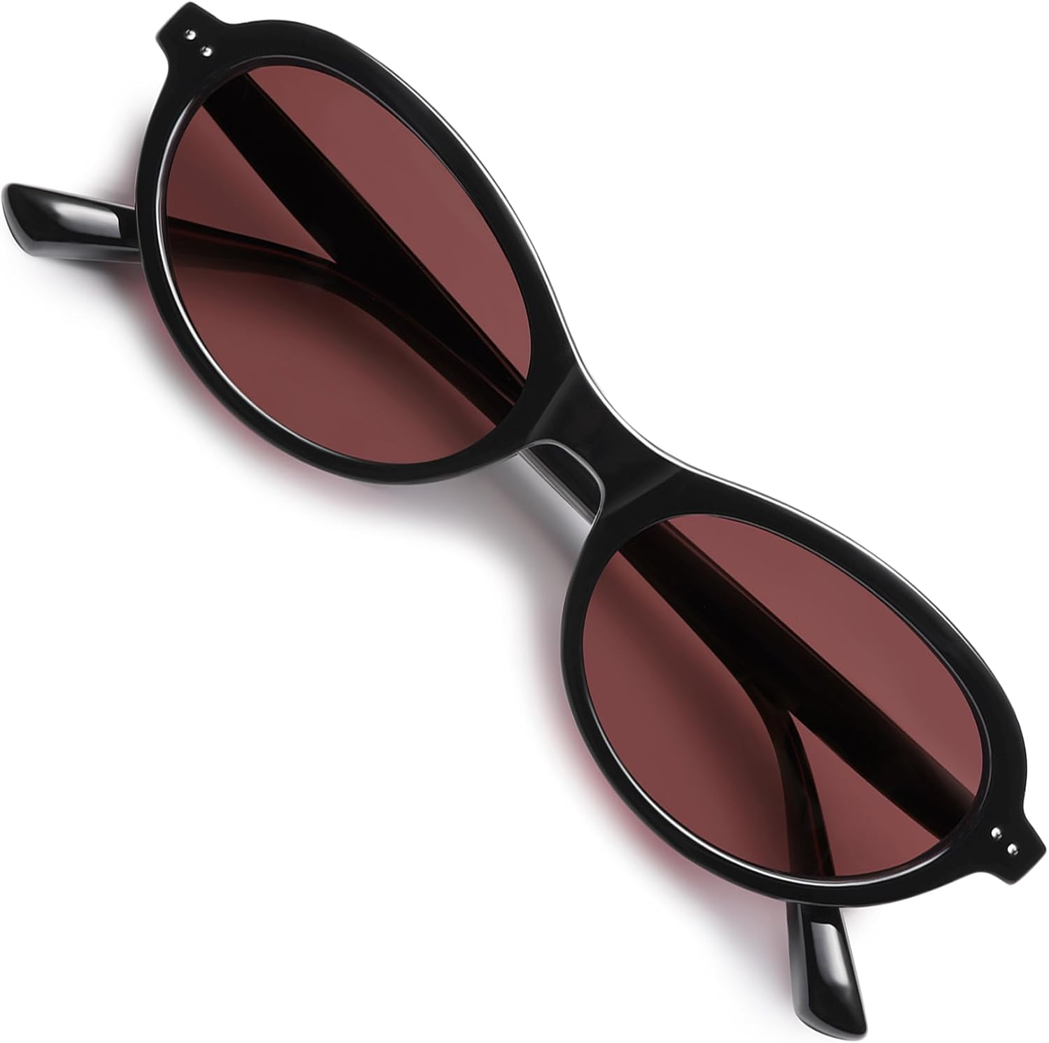 

Модные овальные поляризованные солнцезащитные очки VANLINKER для женщин и мужчин, маленькие, в стиле ретро 90-х, «кошачий глаз», узкая элегантная оправа VL9847, C2-black/Burgundy