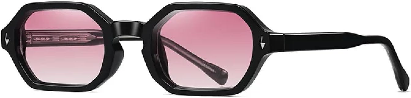 

Солнцезащитные очки в винтажной шестиугольной оправе, маленькие, для женщин и мужчин, роскошные, популярные, в стиле панк, с заклепками, для вождения TVTBBVV, Black Pink