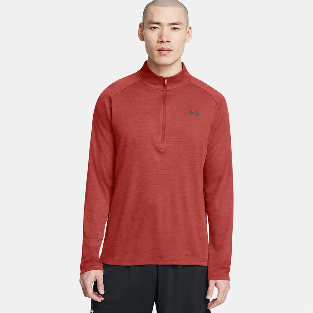 

Футболка Under Armour Tech Textured half zip long sleeve, оранжевый