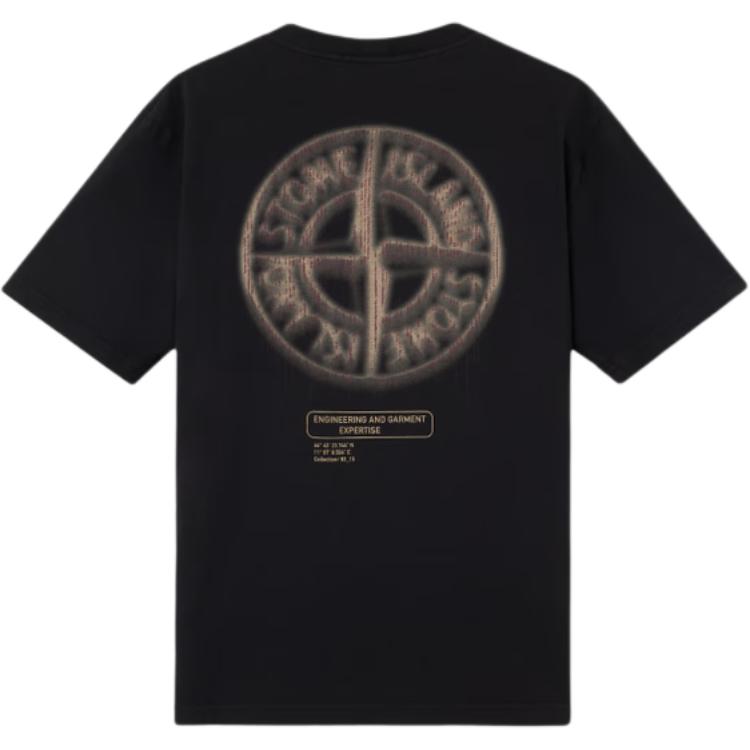 Футболка из хлопка с вышитым логотипом STONE ISLAND, черный — фото 2