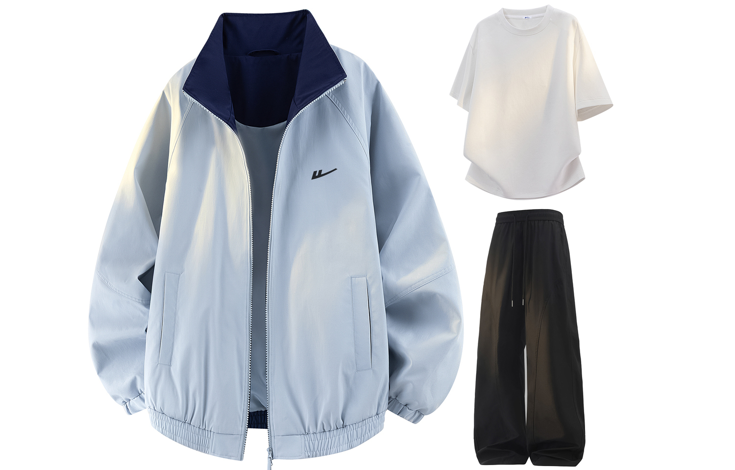 

Ветровка комплект одежды Unisex WARRIOR, moon синий+белый+черный[free diy badge]