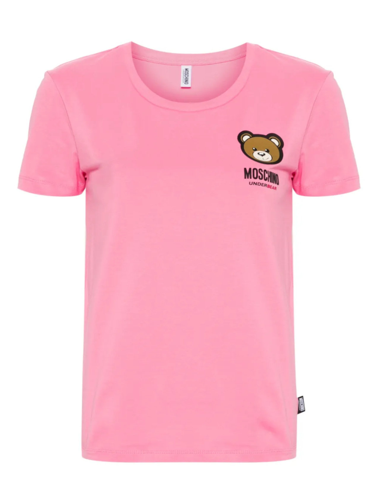 

Moschino меланжевая футболка с нашивкой Teddy Bear, розовый
