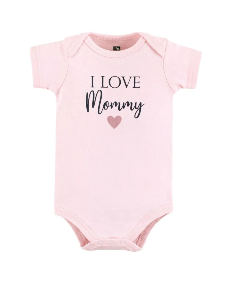 Комплект из 3 хлопковых боди Hudson Baby, girl mommy розовый темно-синий 3pk — фото 2