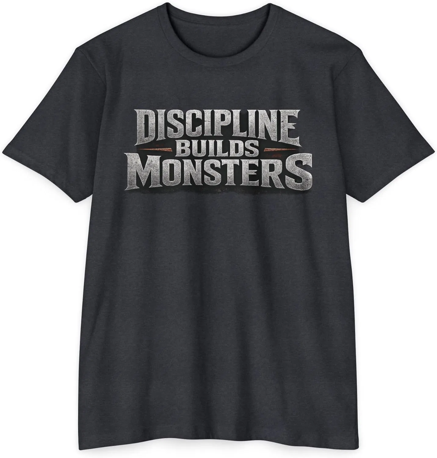 Футболка для тренировок Discipline Builds Monsters - темная мотивация для зала GENERIC, Cvc Charcoal