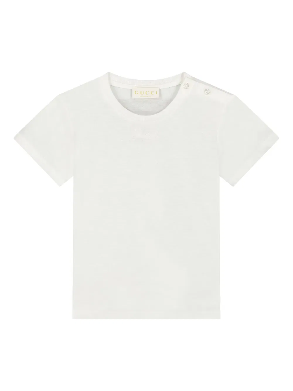 Хлопковая футболка с вышитым логотипом Gucci Kids, белый