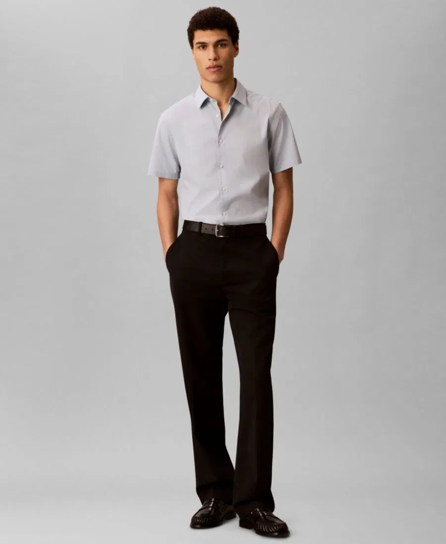 Мужская рубашка с коротким рукавом в клетку Calvin Klein, Ballad Blue — фото 2