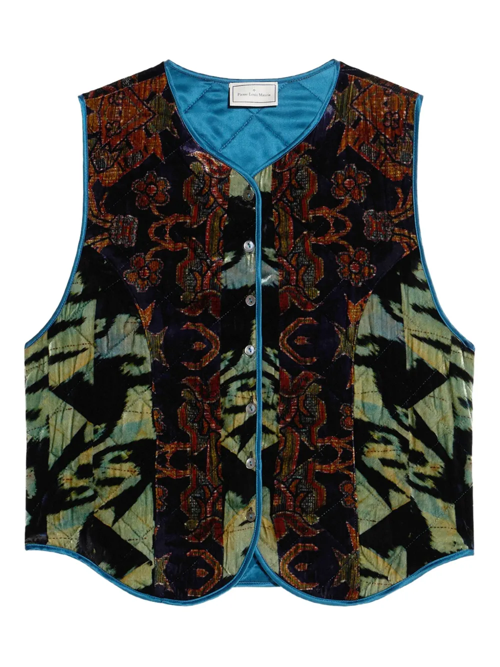 

Стеганый жилет с узором Pierre-Louis Mascia, коричневый