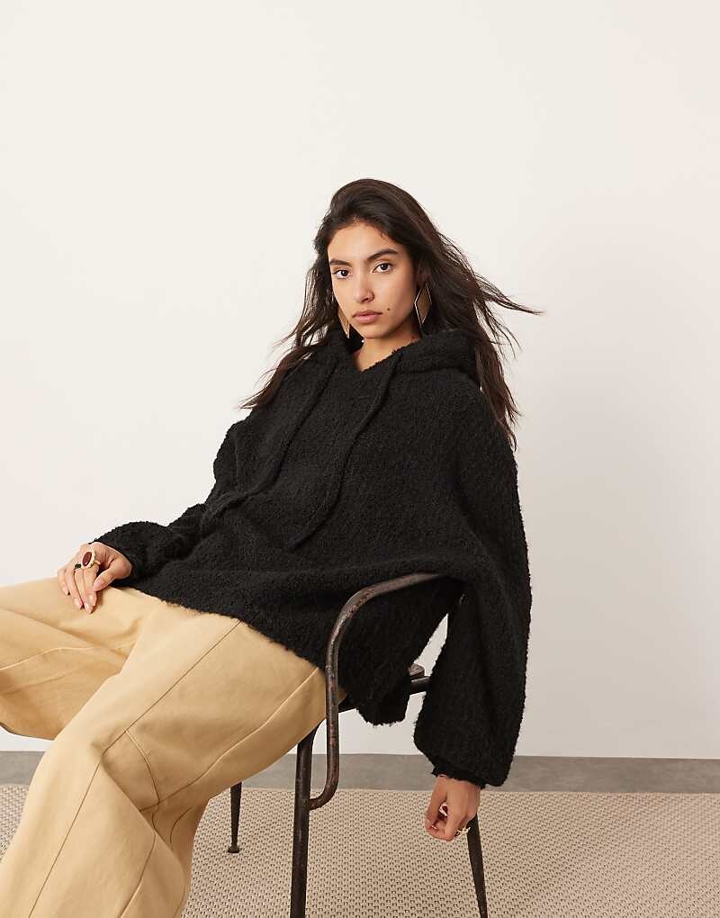 

ASOS EDITION – объемное худи из букле черного цвета