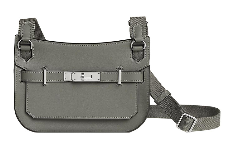 

Дамская мини-сумка через плечо Jypsiere из кожи теленка Swift, цвет кучево-дождевой серый HERMES