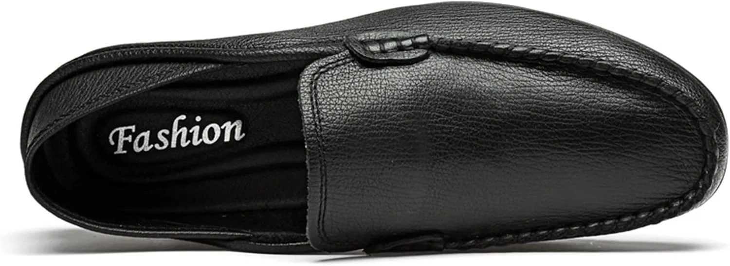 Мокасины мужские Leather Loafers, черный — фото 4