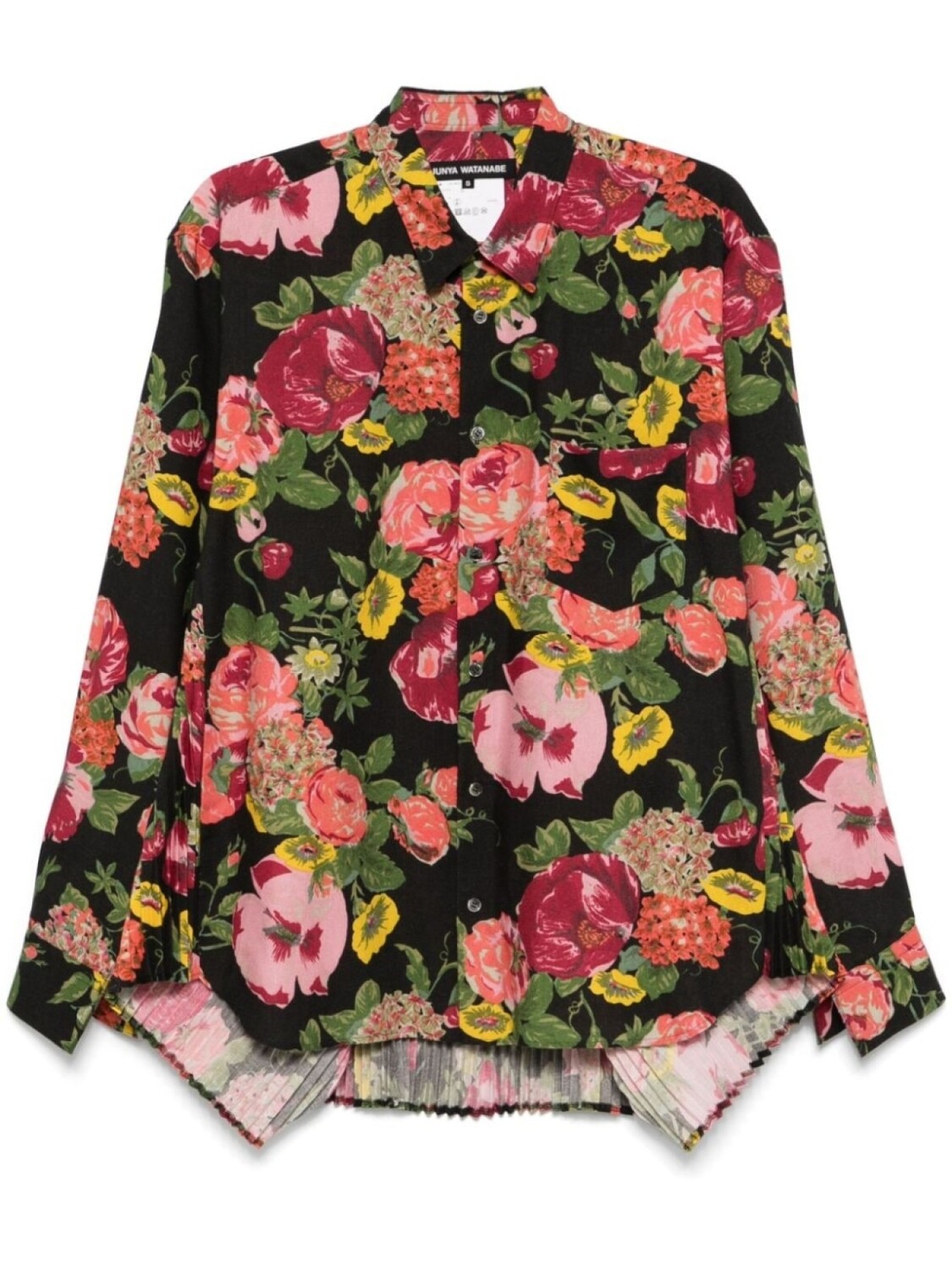 

Junya Watanabe рубашка с цветочным принтом, черный