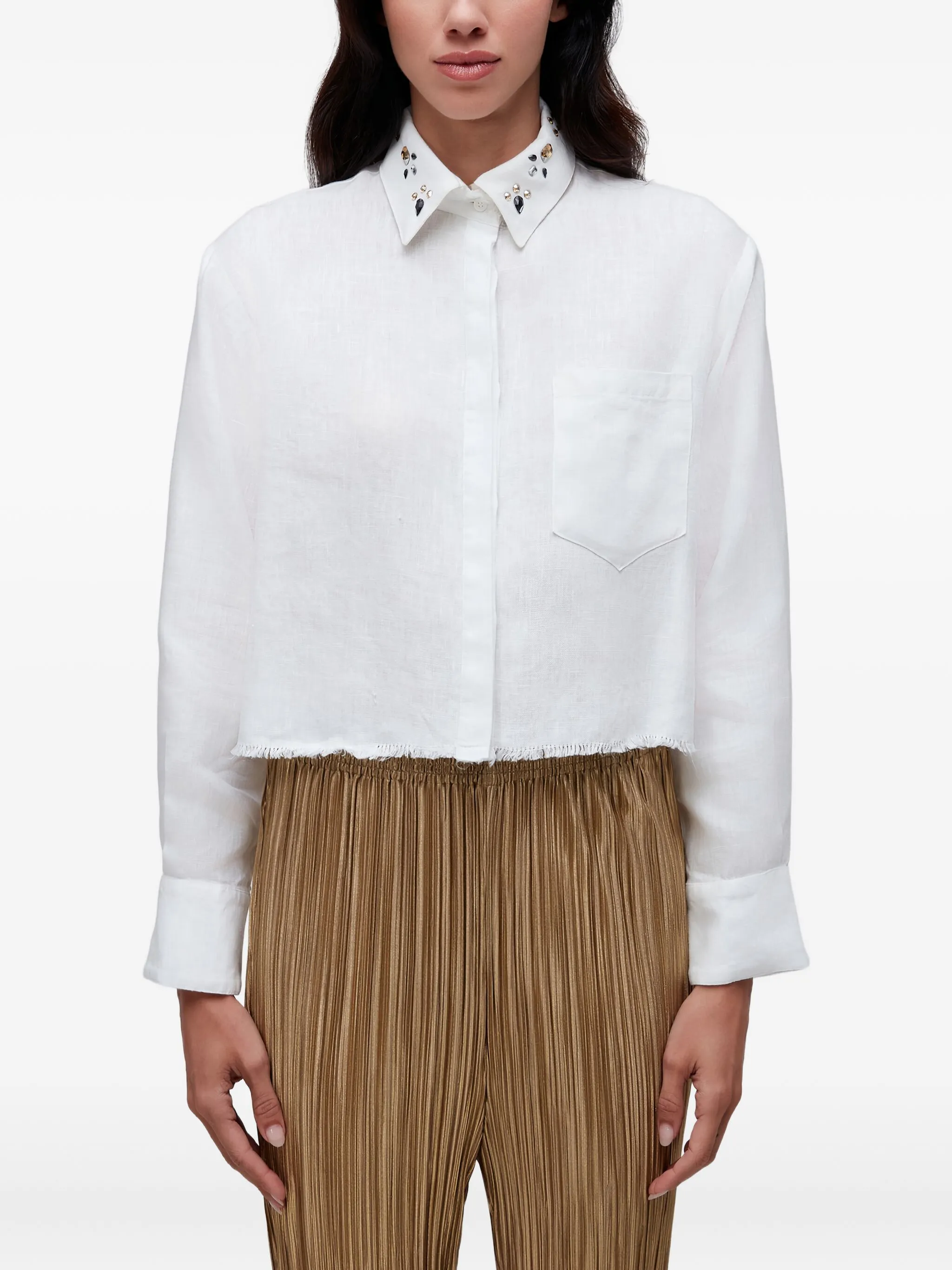 

Рубашка с декорированным воротником Osklen, белый