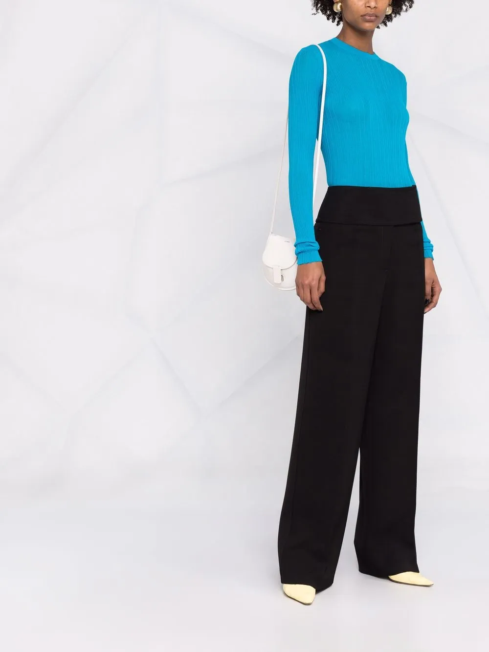 Широкие брюки с завышенной талией JIL SANDER, черный — фото 2