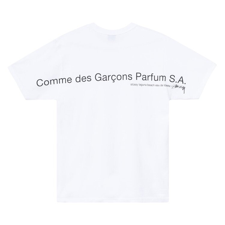 Футболка Stussy x Comme des Garçons Laguna Beach T-Shirt 'White', белый — фото 3
